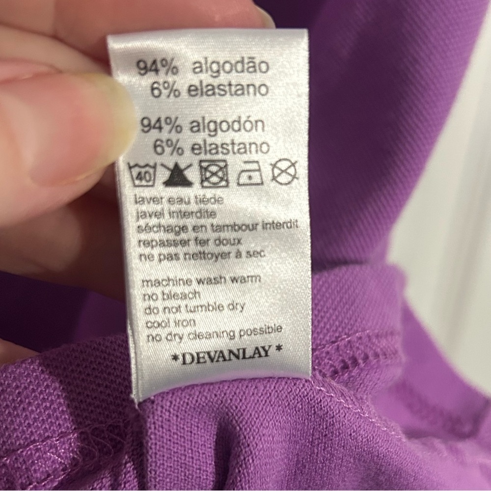 Lacoste Women’s Purple Polo Shirt Slim Fit Size 42 (~US 10, Large) - Picture 9 of 11